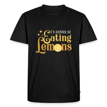 Manger des citrons Fruits d'été Limonade tropicale - T-shirt Premium bio Homme - noir - Devant - Nico (187cm)
