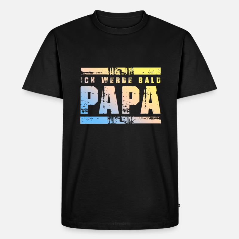 Ich werde Bald Papa - Männer Premium Bio T-Shirt - Schwarz