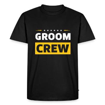 Groom Crew - Men's Premium Organic T-Shirt - black - Front - Nico (187cm)