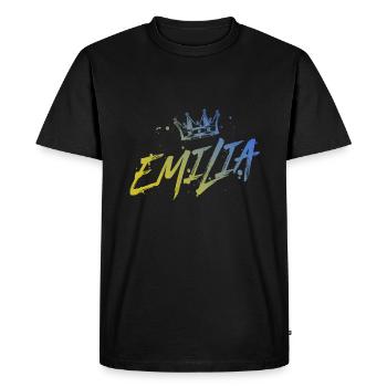 Emilia - T-shirt Premium bio Homme - noir - Devant - Nico (187cm)