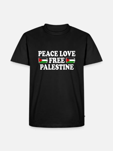 Peace love Free palestine - Men's Premium Organic T-Shirt - black