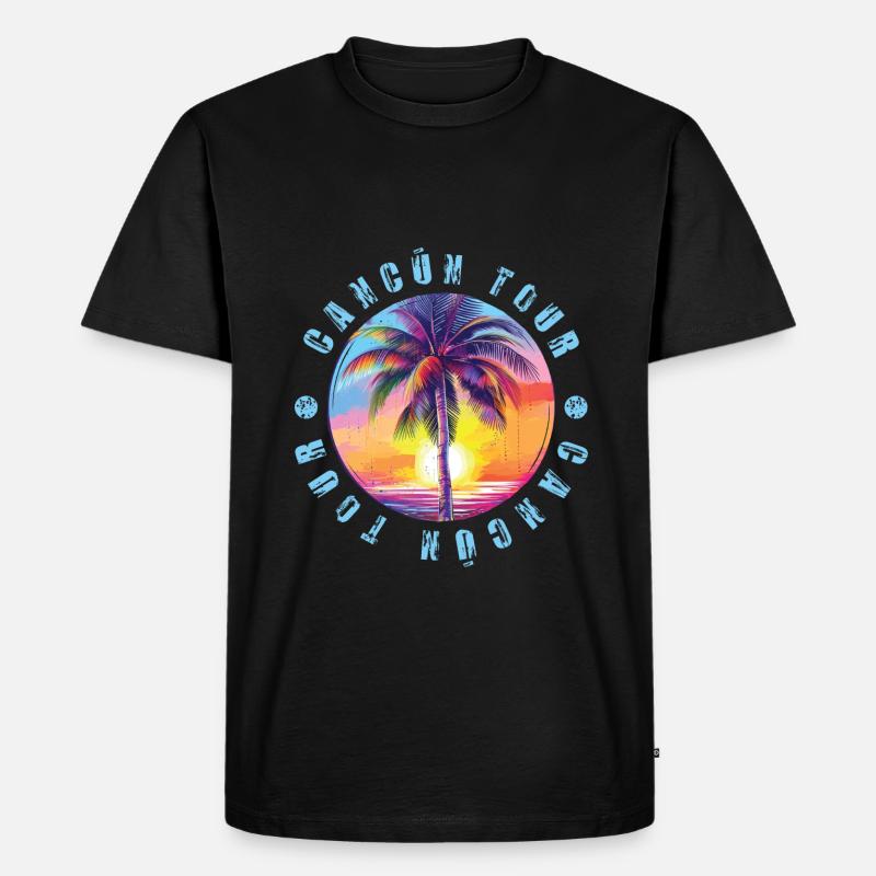 Cancun Tour Bunt - Männer Premium Bio T-Shirt - Schwarz