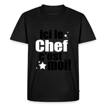 ICI LE chef C'est moi - T-shirt Premium bio Homme - noir - Devant - Nico (187cm)
