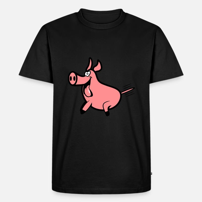 Schwein freude - Männer Premium Bio T-Shirt - Schwarz