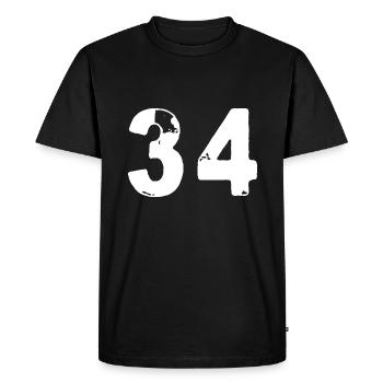 Maillot 34 Numéro - T-shirt Premium bio Homme - noir - Devant - Nico (187cm)