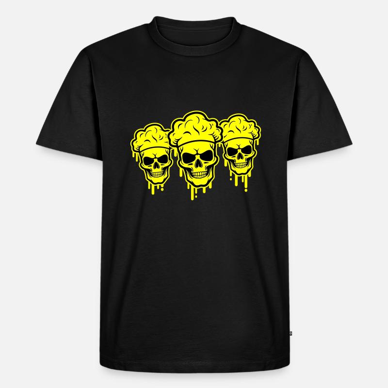 Chefkoch Skelett - Männer Premium Bio T-Shirt - Schwarz