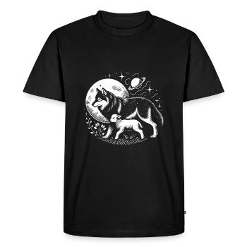 Loup et agneau, nous pouvons tous être amis - T-shirt Premium bio Homme - noir - Devant - Nico (187cm)