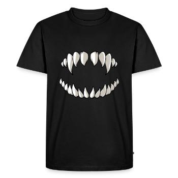 Funny Dracula Vampire Teeth - Men's Premium Organic T-Shirt - black - Front - Nico (187cm)