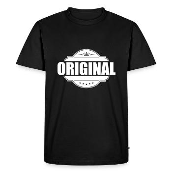 Original Emblem - Men's Premium Organic T-Shirt - black - Front - Nico (187cm)