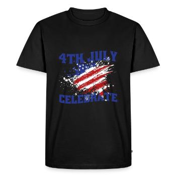 American flag quotes 4th July and Celebrate - Men's Premium Organic T-Shirt - black - Front - Nico (187cm)