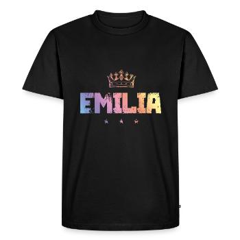 Emilia - T-shirt Premium bio Homme - noir - Devant - Nico (187cm)