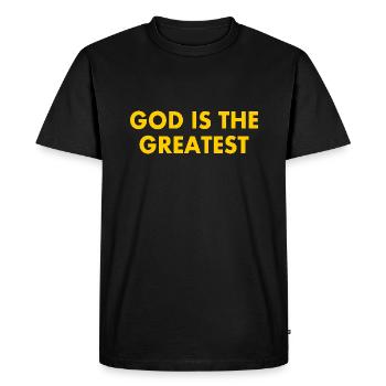 god is the greatest - Men's Premium Organic T-Shirt - black - Front - Nico (187cm)