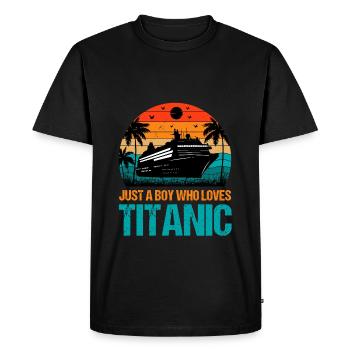 Juste un garçon qui aime Titanic - T-shirt Premium bio Homme - noir - Devant - Nico (187cm)