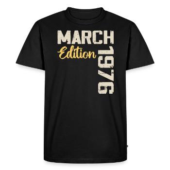 Mars 1976 Cadeau Anniversaire Mars 1976 - T-shirt Premium bio Homme - noir - Devant - Nico (187cm)