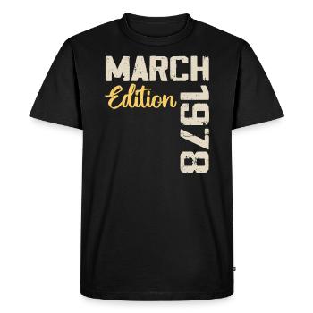 Mars 1978 Cadeau Anniversaire Mars 1978 - T-shirt Premium bio Homme - noir - Devant - Nico (187cm)