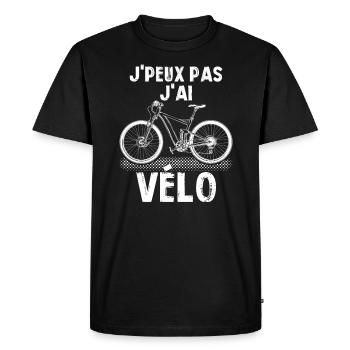 J'peux Pas J'ai Vélo Cycliste Cyclisme - T-shirt Premium bio Homme - noir - Devant - Nico (187cm)