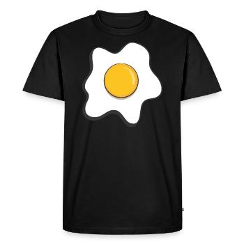 fried egg - Men's Premium Organic T-Shirt - black - Front - Nico (187cm)