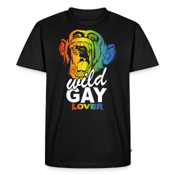 Un amoureux gay sauvage - T-shirt Premium bio Homme - noir - Devant - Nico (187cm)