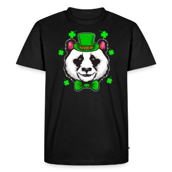 St Patricks Day Panda Trèfle Irlande cadeau - T-shirt Premium bio Homme - noir - Devant - Nico (187cm)