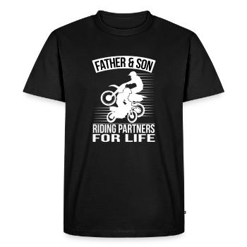 Father Son Motocross - Men's Premium Organic T-Shirt - black - Front - Nico (187cm)