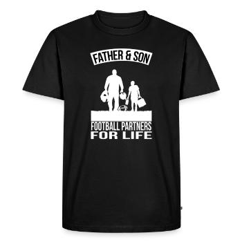 Père et fils Football - T-shirt Premium bio Homme - noir - Devant - Nico (187cm)