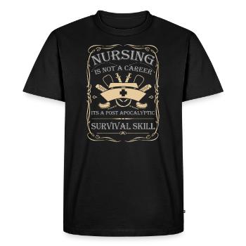 infirmière - T-shirt Premium bio Homme - noir - Devant - Nico (187cm)