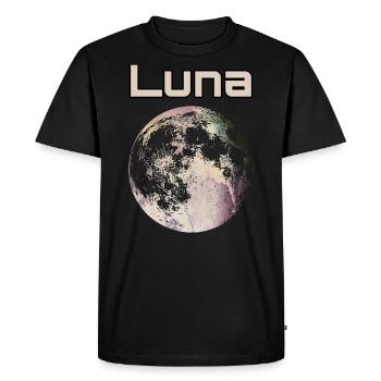Lune Luna Moon - T-shirt Premium bio Homme - noir - Devant - Nico (187cm)