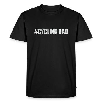 Papa à vélo sur un vélo de montagne - T-shirt Premium bio Homme - noir - Devant - Nico (187cm)
