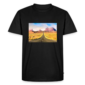 USA Nature Design - Men's Premium Organic T-Shirt - black - Front - Nico (187cm)