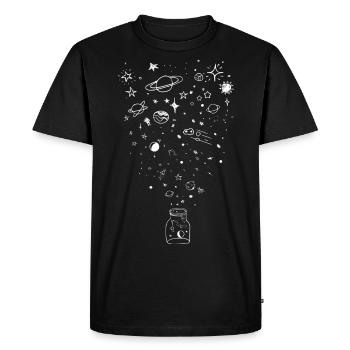 space - Men's Premium Organic T-Shirt - black - Front - Nico (187cm)