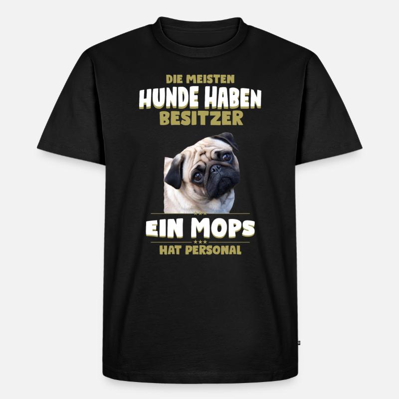 Mops Shirt - Mops Hund TShirt - Männer Premium Bio T-Shirt - Schwarz