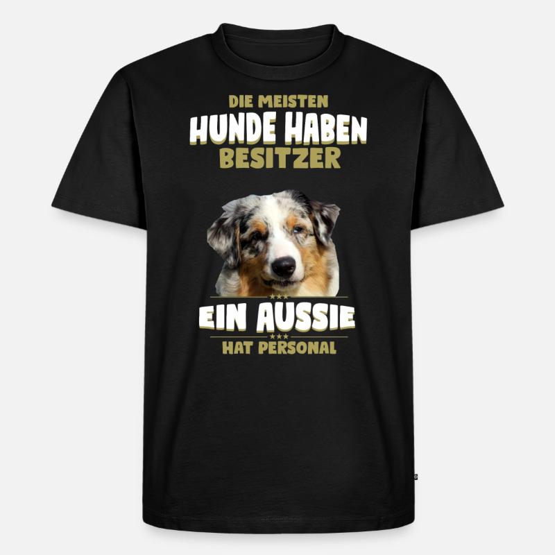 Australian Shepherd Tshirt - Aussie Shirt - Männer Premium Bio T-Shirt - Schwarz