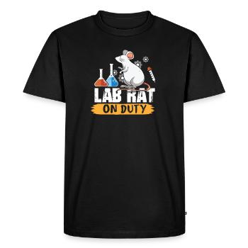Conception de chemise de science de travail de rat de laboratoire - T-shirt Premium bio Homme - noir - Devant - Nico (187cm)
