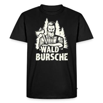 Bûcheron forestier - T-shirt Premium bio Homme - noir - Devant - Nico (187cm)