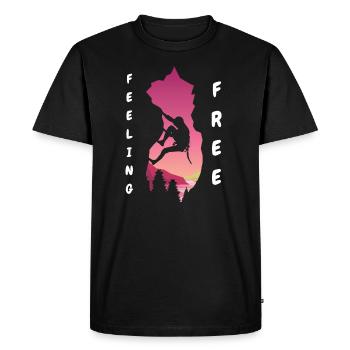 Feel free Climbing Mountaineering - Men's Premium Organic T-Shirt - black - Front - Nico (187cm)