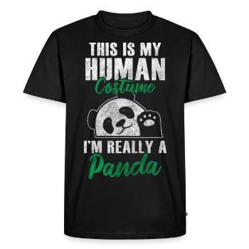 Panda Géant Panda Chine Mignon - T-shirt Premium bio Homme - noir - Devant - Nico (187cm)