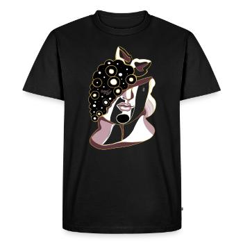 Le vin est la lumière du soleil dissoute dans l’eau. - T-shirt Premium bio Homme - noir - Devant - Nico (187cm)