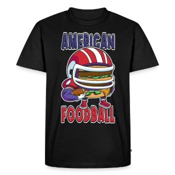 Joueur de burger de football américain Fan de dessin animé - T-shirt Premium bio Homme - noir - Devant - Nico (187cm)
