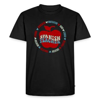 Celebrate Your Spanish Teacher with this Inspiring - Men's Premium Organic T-Shirt - black - Front - Nico (187cm)