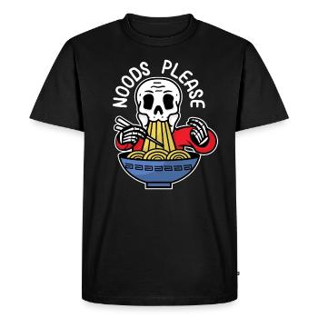 Noods please - Men's Premium Organic T-Shirt - black - Front - Nico (187cm)