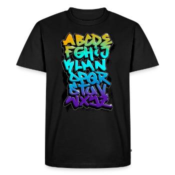 GRAFFITI ALPHABET - Men's Premium Organic T-Shirt - black - Front - Nico (187cm)