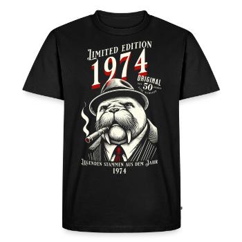 Edition limitée 1974 - Original pour 50 ans - T-shirt Premium bio Homme - noir - Devant - Nico (187cm)