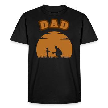 Papa Jeune Fils Brun - T-shirt Premium bio Homme - noir - Devant - Nico (187cm)
