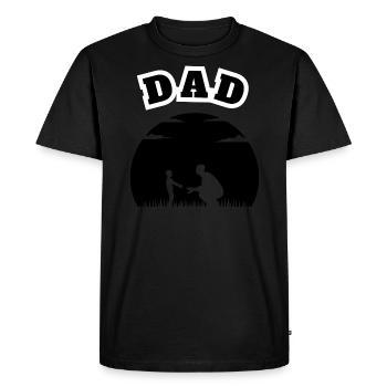 Papa Jeune Fils Noir - T-shirt Premium bio Homme - noir - Devant - Nico (187cm)
