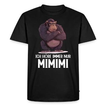 Gorilla Monkey Monkey Gorillas I Hear Mimimi - Men's Premium Organic T-Shirt - black - Front - Nico (187cm)
