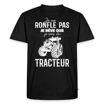 I don't snore, I dream that I'm a tractor - Men's Premium Organic T-Shirt - black - Front - Nico (187cm)