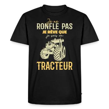 I don't snore, I dream that I'm a tractor - Men's Premium Organic T-Shirt - black - Front - Nico (187cm)