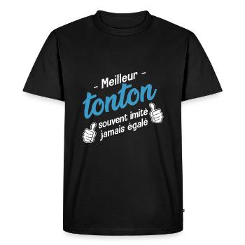 meilleur tonton cadeau oncle tonton - T-shirt Premium bio Homme - noir - Devant - Nico (187cm)