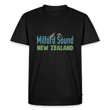 Milford Sound New Zealand - Men's Premium Organic T-Shirt - black - Front - Nico (187cm)