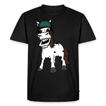 Lustiges Pferd Gaul Army Pferd Schutzhelm Soldat - Männer Premium Bio T-Shirt - Schwarz - Vorne - Nico (187cm)